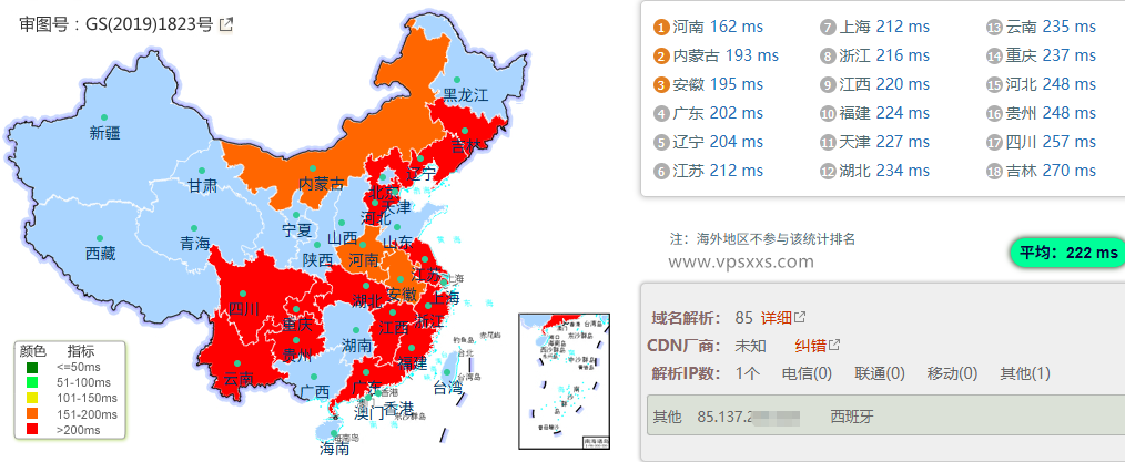 AlexHost英国VPS国内ping