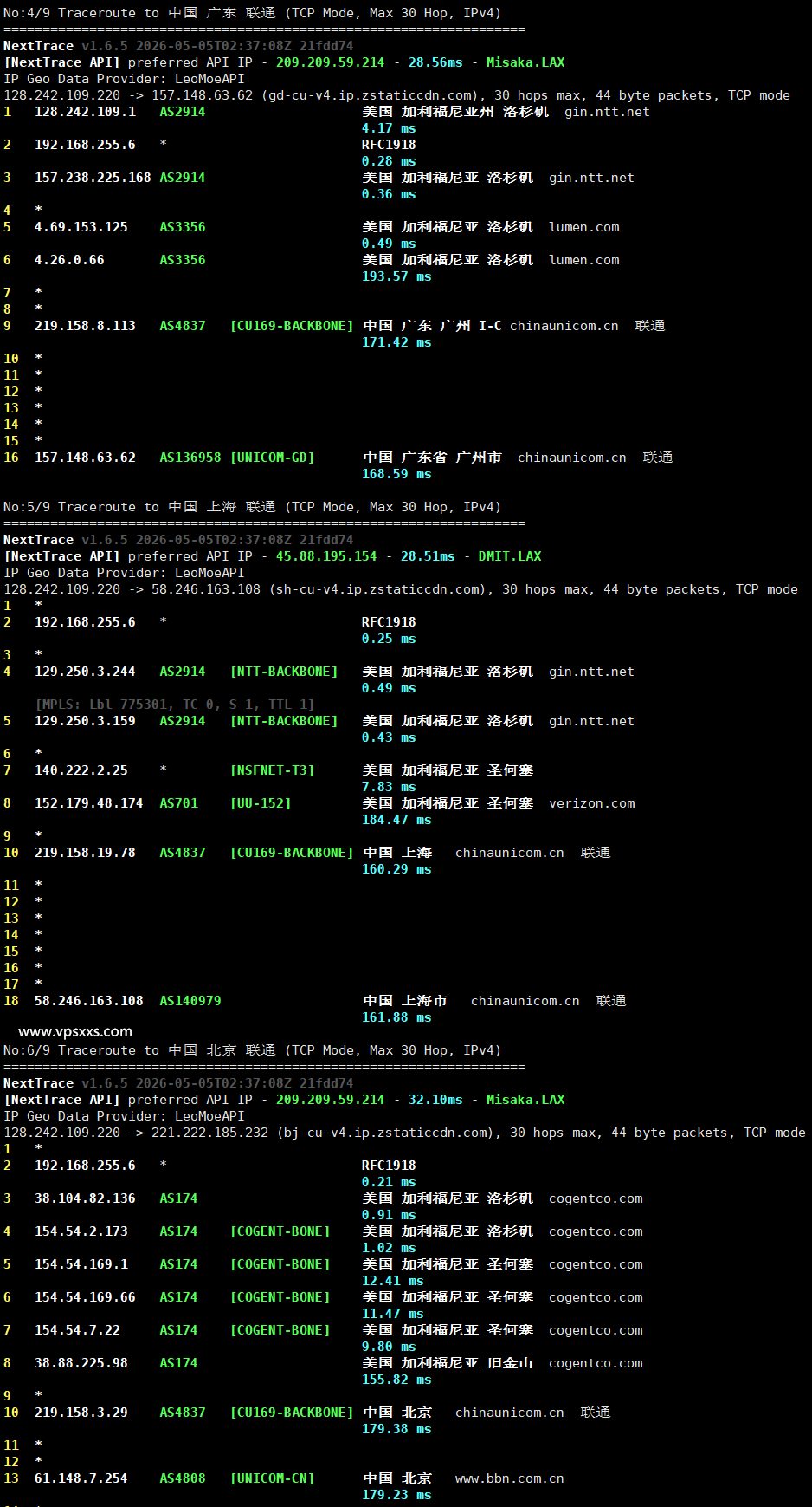 IPRaft美国洛杉矶NTT双ISP VPS联通回程路由