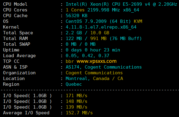 NovixLink美国Cogent VPS硬件测试