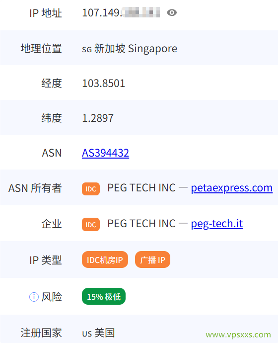 RAKsmart新加坡大陆优化VPS是否住宅IP检测