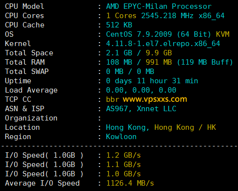 vmiss香港优化BGP DC2机房硬件测试