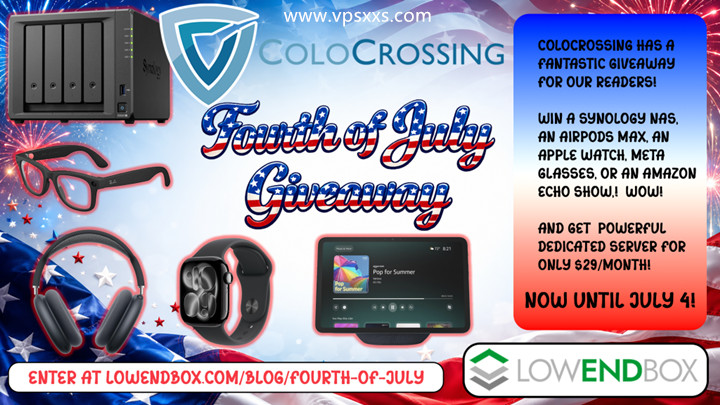 ColoCrossing2026年7月4日赠品活动