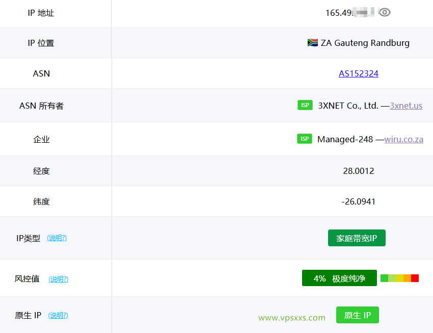 WePC南非TK专用VPS ping0是否家庭IP检测
