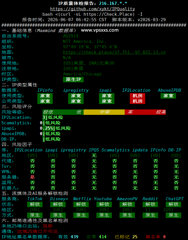 ZgoCloud洛杉矶AMD ISP VPS IP质量体检报告