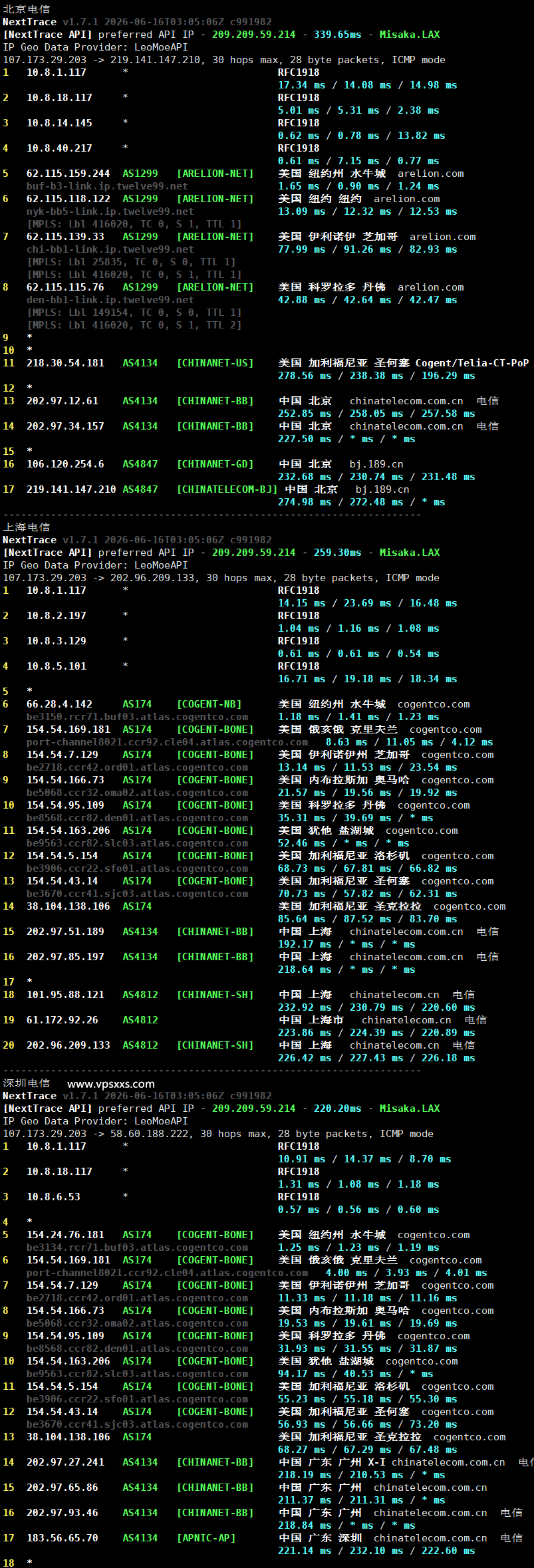 DediRock美国纽约VPS电信回程路由