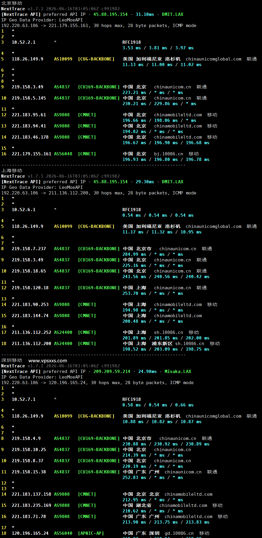 VPS.CAT美国NTT双ISP VPS移动回程路由