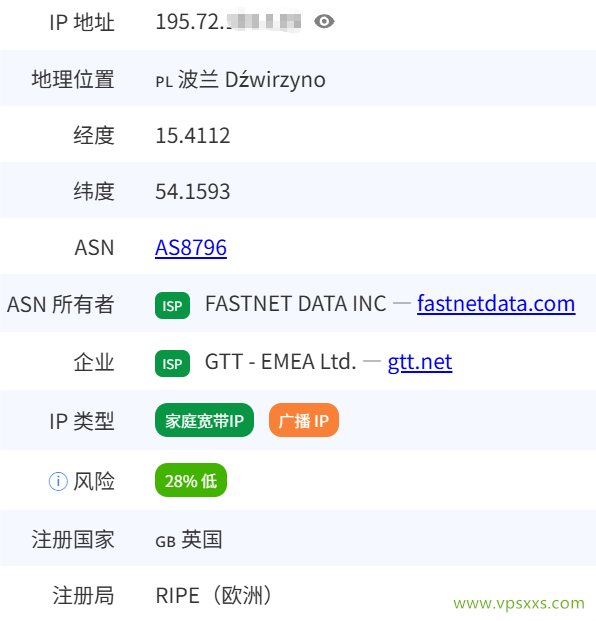 QQG.NET美国三网直连VPS是否住宅IP检测