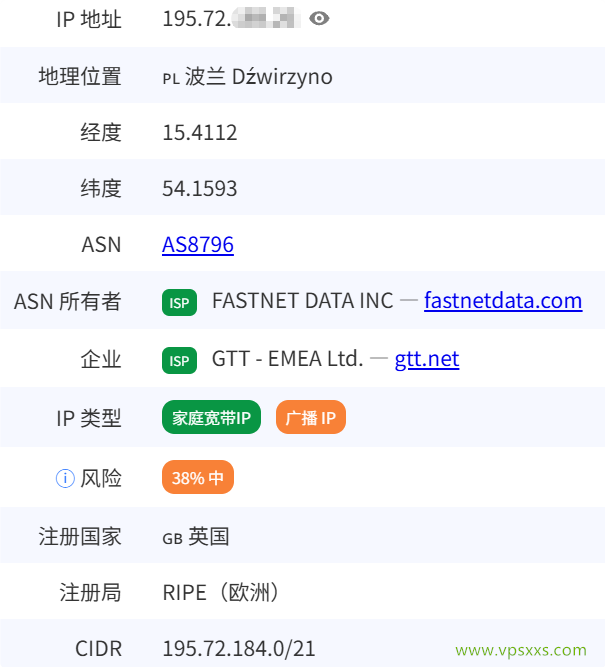 QQG.NET美国洛杉矶BGP VPS是否住宅IP检测