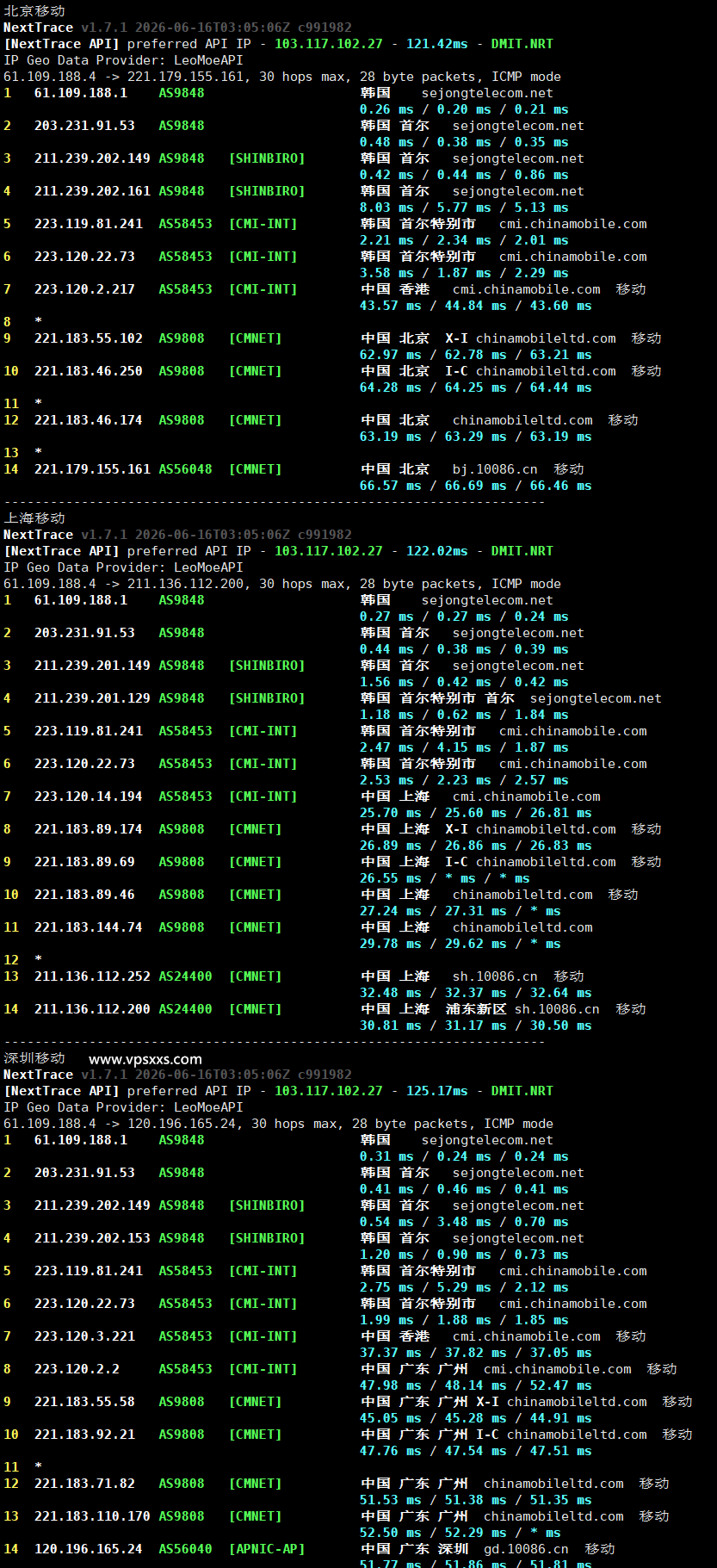 WePC韩国SEJONG家宽VPS移动回程路由