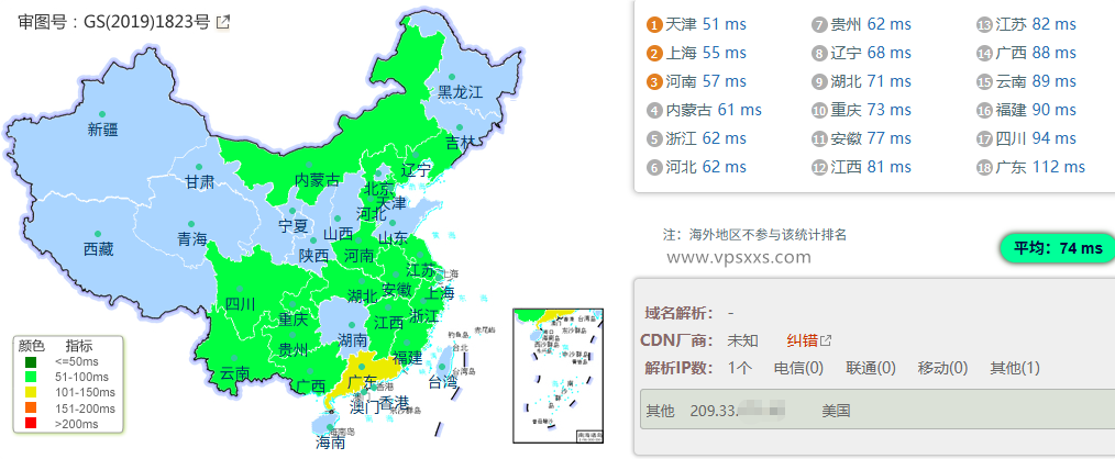 BageVm日本VPS到国内的延迟速度测试