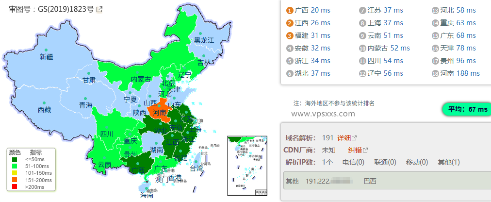 DMIT香港HKG.EB VPS到内地的延迟速度测试