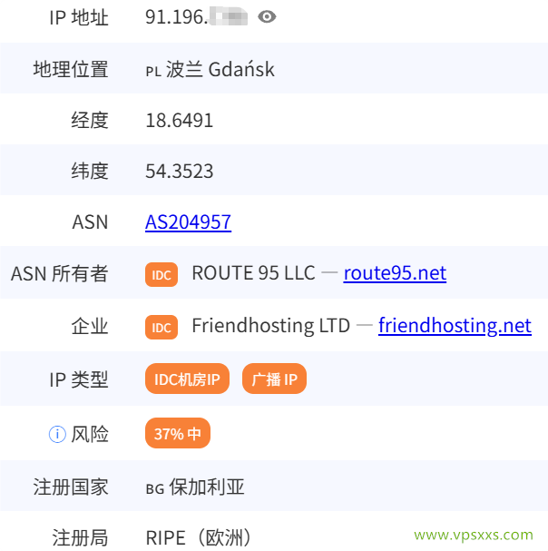 Friendhosting波兰VPS是否住宅IP检测
