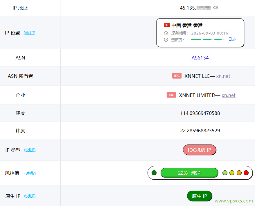 HHost香港BGP VPS ping0是否家庭IP检测