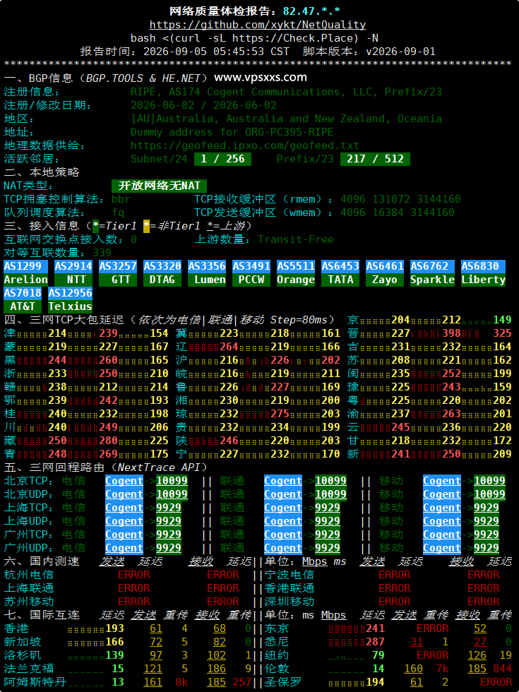 WePC英国原生家宽VPS网络质量体检报告