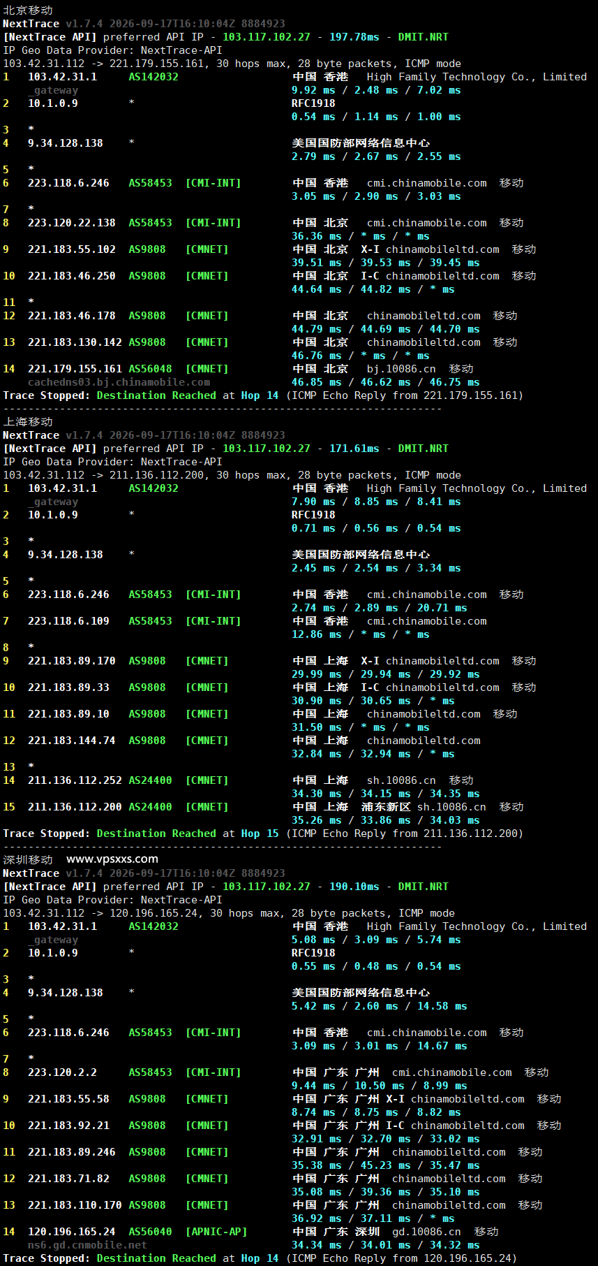 JoysolData香港优化B VPS移动回程路由