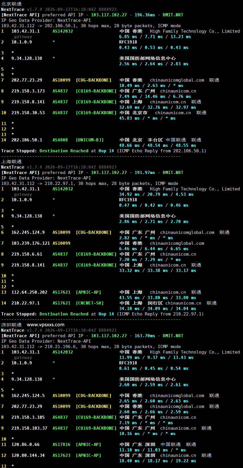 JoysolData香港优化B VPS联通回程路由